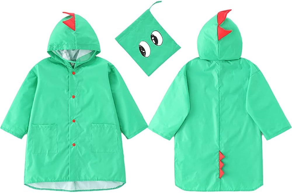 HUIZorbit Kids Raincoat Dinosaur Rain Jacket Hooded Cute