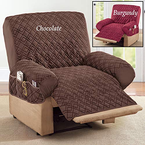 Collections Etc DiamondShape Quilted Stretch Recliner Cover with