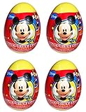 Mickey Mouse Kids Chocolate Eggs Surprise Gift Inside (4 - Pack ) Easter Eggs Kinder Fun Joy