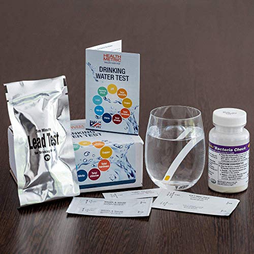 Health Metric Drinking Water Test Kit for Home Tap and Well Water - Simple Testing Strips for Lead Copper Bacteria Nitrate Chlorine and More | Made in USA to EPA Standards