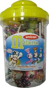 Amazon.com : Unican Milkita Milk Candy Lollipops, Assorted Flavors, (50