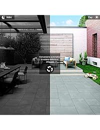 ENSTER Cámara de seguridad con batería solar con sensor de movimiento Floodlight Outdoor, 1080P con visión nocturna, detección de movimiento, soporte impermeable en la nube y tarjeta Micro SD máxima de 32 GB - iOS, Android