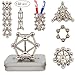 NEW 132pcs Magnet Construction Set Magnetic Stick and Balls Building Blocks Fidget Toy Sets, Metal Puzzle Desk Office Toys Game with Instruction Booklet for Kids and Adults (Darksilver-12mm)