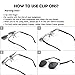 WELUK Polarized Clip-on Flip up Cat Eye Sunglasses Metal Frame for Prescription Glasses