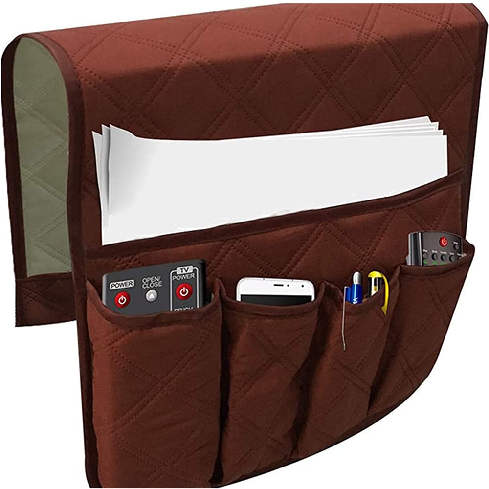 Bkrdty Armrest Storage Organizer Anti-Slip Sofa Couch Chair Armrest Organizer 90 * 33cm 5 pockets Couch Chair Organizer Holder for TV Remote Control Magazine Books Cell Phone Coffee