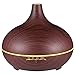 VicTsing 300ml Essential Oil Diffuser, Wood Grain Ultrasonic Aroma Cool Mist Humidifier for Office Home Bedroom Baby Room Study Yoga Spa (Brown)
