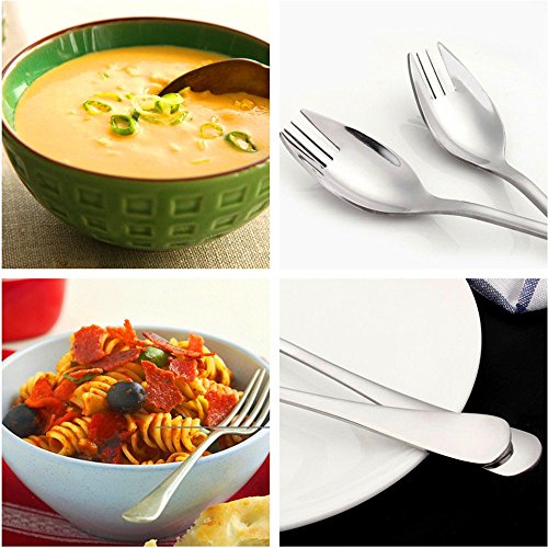 Spork 6Pack Long Handle and Heavy Duty 18/10 Stainless Steel Sporks