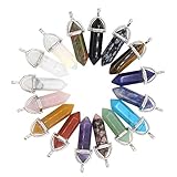 Wholesale 16PCS Assorted Nature Hexagonal Quartz Stone Pendants Healing Reiki Chakra Point Charms Bulk for Jewelry Making