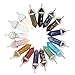 Wholesale 16PCS Assorted Nature Hexagonal Quartz Stone Pendants Healing Reiki Chakra Point Charms Bulk for Jewelry Making