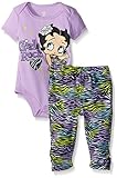 Betty Boop Baby Bodysuit and Pant Set, Purple, 6-9 Months