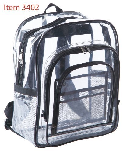 Clear Backpack. Extra large Clear Backpack, see through bag. Size 17 high x 13.5 wide X 7 deep with 1