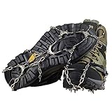 YUEDGE 10 Teeth Universal Anti Slip Ice Cleats Shoe Boot Grips Traction Crampon Snow Spikes Grips Cleats