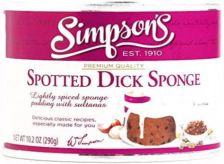 Simpsons Spotted Dick Pudding 10.5 oz each (2 Items Per Order, not per case)