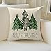 AVOIN Watercolor Christmas Tree Throw Pillow Cover, 18 x 18 Inch Holiday Buffalo Plaid Cushion Case Decoration for Sofa Couch