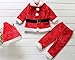 Christmas Costume Toddler Boys Girls Fleece Santa Claus Tops Coats+Pants+Cap Set size 2-3Years/Tag100 (Red)