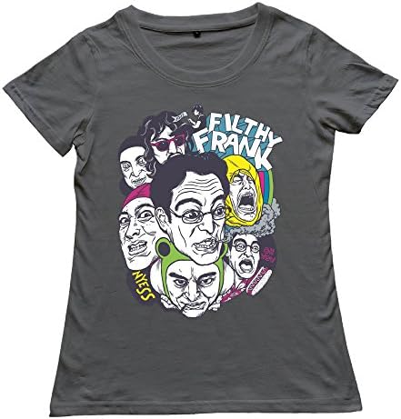 GOOOET Women's Funny FILTHY FRANK Head Cotton Tshirts DeepHeather XL