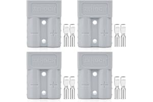 ZEHGCH 50Amp 6-10 Gauge Battery Cable Quick Connect/Disconnect Connector Plug Kit for Car Forklift Motor Winch Trailer (6AWG4PCS Grey, 50A)
