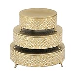 Deco 79 23980 Metal Mosaic Cake Stand (Set of 3), 12