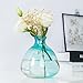 Mkono Blue Bud Vase Glass Wedding Flower Vase Hand Blown Art for Home Decor