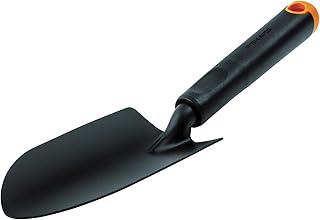 Fiskars Blumenkelle, Für harte Böden, Länge 30 cm, Langlebiger Stahlkopf/Kunststoff Griff, Schwarz/Orange, Ergo, 1027017
