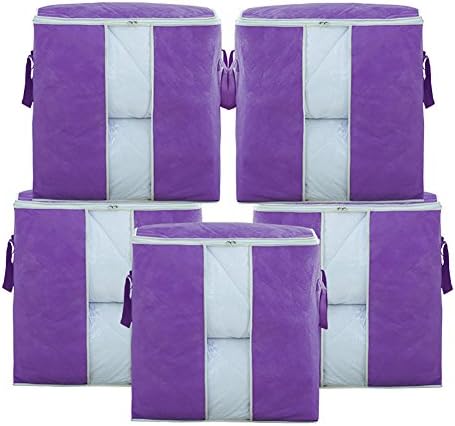 Lianna Polypropylene Nonwoven Storage Anti-mold Clothes Quilt Foldable Wardrobe Portable Durable Fibre Blanket Pillow Quilt Closet Sweater Box Transparent Window Organiz