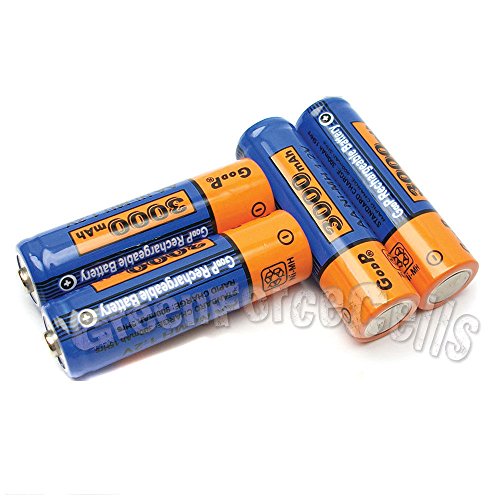 4 x AA LR6 2A 1.2V 3000mAh NiMH Rechargeable Battery Cell GODP Blue Orange