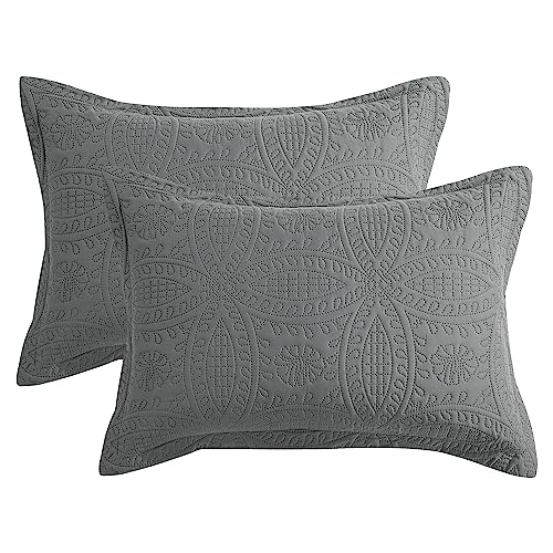 HOMBYS Quilted Microfiber Pillow Shams