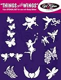 Things with Wings Tattoo Stencil Set for Glitter Tattoos / Tattoos for kids- 10 PC