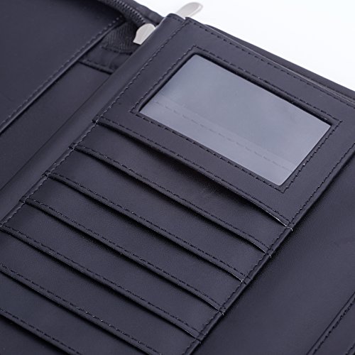Business Portfolio Padfolio Binder Premium PU Leather Professional Padfolio, Interview Resume Portfolio Binder with Secure Zippered Closure IPad/Tablet Sleeve - Notepad & Business Card Holder