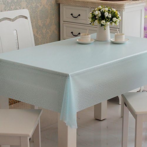 XMMLL Waterproof Plastic Tablecloth Pvc-European Pastoral Centrifugals Water-Washing Anti Aging Tables Matblue Flowerspvc,137100Cm Teapoy