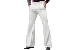 70s Disco Pants for Men Vintage Bell Bottom Fare Pants 60s Hippie Outfits Stretch Slim Fitted Corduroy Trousers