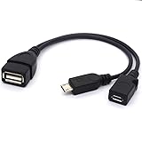BSHTU Micro USB Splitter Cable OTG Power Enhancer