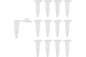 Tegg Centrifuge Tubes 200PCS 0.5 ml Clear Graduated Polypropylene Microcentrifuge Vials Tubes with Attached Lids