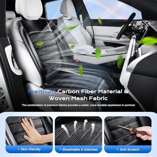 Coverado Summer Seat Covers with 2 Fans, Adjustable 3 Speeds Ventilated Seat Cushion Adaptable Universal for Car Truck SUV Van All Vehicles