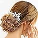Yean Pearl Bride Wedding Hair Pins Silver Leaf Bridal Hair Pieces Hair Accessories Party Hair Clips for Women and Girls (Pack of 2)