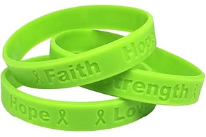 Jeirles Wholesale Lime Green Awareness Bracelet, 8'', Non-Hodgkin's Lymphoma, 25 pcs, Medical Grade Silicone, Latex & Toxin Free