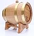 1 Liter Whiskey Oak Barrel for Aging – Golden Oak Barrel with Brass Hoops – Aging and Recipes Digital Guide included