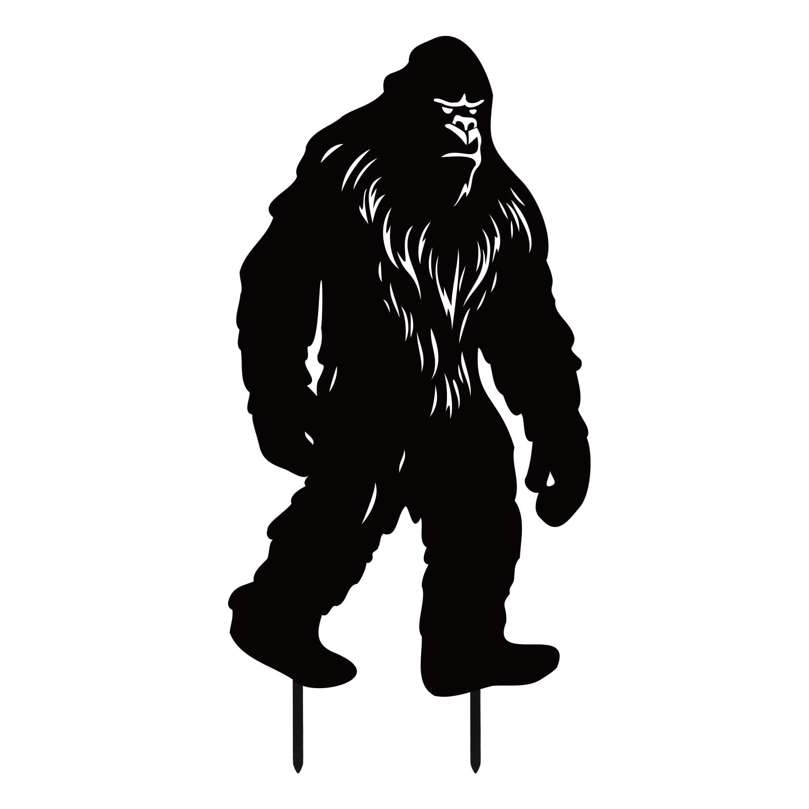 Gosknor Outdoor Metal Sasquatch Decor, Sasquatch Yard Sign Stake Sasquatch Silhouette Sasquatch Yard Decor Sasquatch Statue for Garden Yard Lawn Forest Decoration