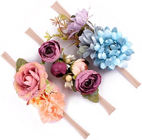 Baby Girls Headband Floral Crown Nylon Hair Band Newborn Toddler Photo Props