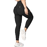 Butt Lifting Leggings with Flap Pockets for Women Stretch Cargo Leggings High Waist Tummy Control Workout Running Pants