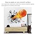HaloVa 3D Flying Fire Basketball Wall Stickers, Broken wall, Removable Wall Arts Decals Murals for Children Kid Baby Room Decor