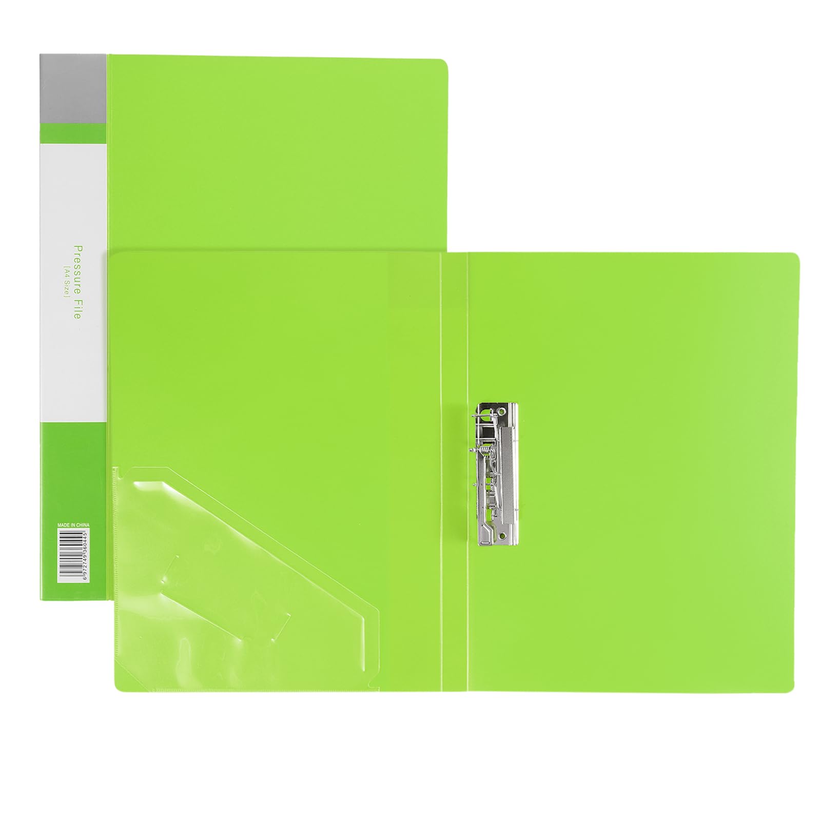 PATIKIL 9.3x12.2 Punchless Binder Clamp, 2 Pcs Plastic Single Strong Clip Clamp Binder Without Rings Sheet File Folder Protector for A4 Size Paper Office, Green