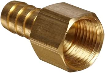 Anderson Metals - 57002-0606 Brass Hose Fitting, Connector, 3/8" Barb x 3/8" Female Pipe