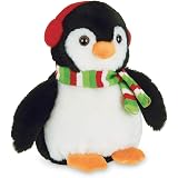 Bearington 'Wiggles & Wobbles' Plush Penguin With Baby - 10" Soft Stuffed Animal