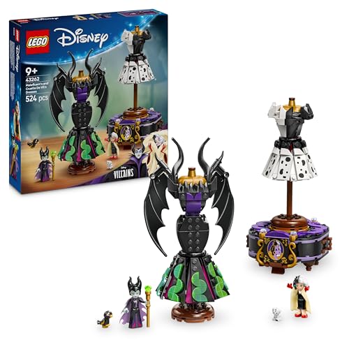 LEGO ǀ Disney Boesewichte Die Kleider von Malefiz und Cruella De Vil - Spielzeug fuer Jungen und Maedchen ab 9 Jahren - Inkl. 2 Mini-Puppen & 2 Tierfiguren - Geburtstagsgeschenk fuer Fans 43262