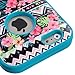 Iphone 6 case, Slim Fit IPhone 6 (4.7 inch) Hybrid Triple Layer Tuff Verge Merge Shield Heavy Duty Hard Cover Fitted Skin Case Protector + Clear LCD Screen Protector Shield Guard + Touch Screen Stylus Pen (Hawaiian Tribal Teal Verge)