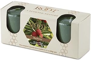 Root Candles Votive Gift Pack 3-Count Fall/Winter Scented Votive Candles Beeswax Blend Premium Handcrafted 20-Hour Votives Bayberry