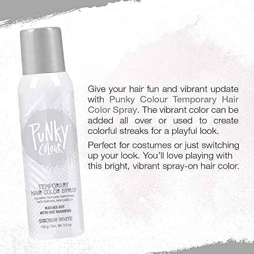 Punky Temporary Hair Color Spray, Siberian White, FastDrying, Non