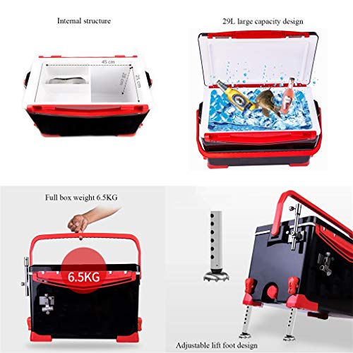 BYDBNR Angelkasten, Multifunktions-Angeln Eimer Angelausrüstung Aufbewahrungsbox for Angelzubehör – Bild 4