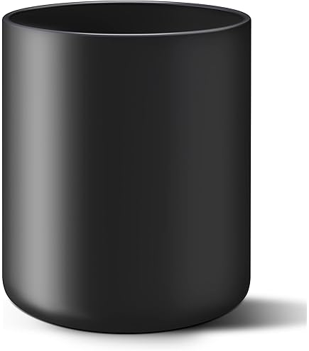 Ceramic Utensil Holder For Kitchen – Matte Black & White Countertop Organizer – 6.3” Tall, 4.7” Wide